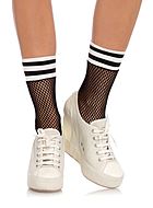 Women's socks, fishnet, horizontal stripes