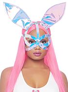 Bunny (woman), costume mask, iridescent fabric, big ears