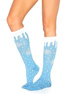 Cute knee socks, snowflakes, small dots