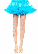 Patterned pantyhose, glitter, snowflakes