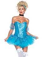 Cinderella, top and skirt costume, lacing, ruffles, sequins