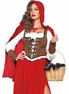 Red Riding Hood, costume dress, lacing, high slit