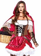 Red Riding Hood, costume dress, faux leather, lacing, ruffles