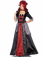 Mina Harker fra Dracula, kostyme-kjole, volanger, bånd, blonderinnlegg