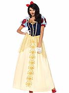 Snow White, costume dress, rhinestones, puff sleeves, hearts