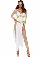 Greek goddess Aphrodite, costume dress, gold shimmer