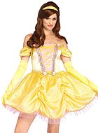 Princess Belle from Beauty and the Beast, costume dress, off shoulder, wrinkles