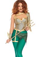 Mermaid warrior, costume catsuit, fin, fish scales