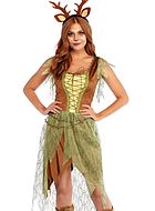 Fawn, costume dress, lacing, tatters, leaves