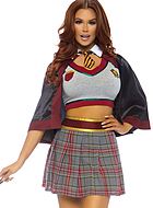 Hermione Granger from Harry Potter, top and skirt costume, scott-checkered pattern