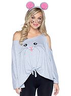 Female mouse, costume poncho, cold shoulder