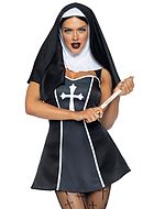 Nonne, Kostüm-Kleid, christliches Kreuz