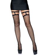 Thigh high stay-ups, small fishnet, straps