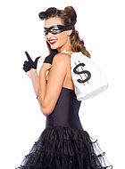 Female bank robber, costume set