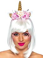 Unicorn (woman), costume headband, glitter, roses, ears, horn