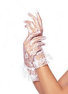 Gloves, ruffles, floral lace