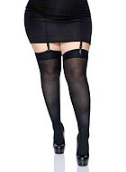 Classic stockings, without pattern, plus size