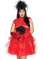 Lydia Deetz from Beetlejuice, costume dress, satin, lace overlay, tulle skirt, S to 4XL