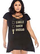 Halloween, dress, crossing straps, short sleeves, XL to 4XL