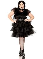 Wednesday from The Addams Family, costume dress, ruffles, roses, plus size
