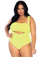 Top and bodysuit, opaque fabric, suspenders, plus size