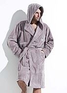 Men's bathrobe, terrycloth, pockets, hood