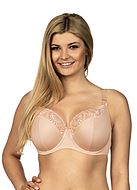 Full cup bra, small lace inlays, C to M-cup