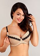 Nursing bra, lace overlay, small dots, B to H-cup