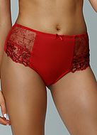 Romantic thong, embroidery, mesh inlay