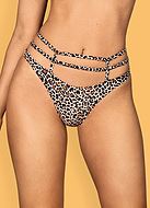 Thong, thin straps, leopard (pattern)