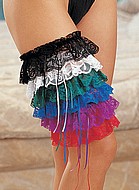 Garters in satin and lace