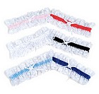 Garters with satin trim and lace