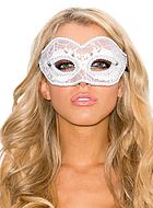 Lace mask with silver braid