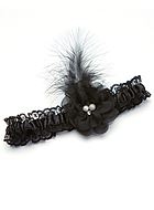 Garter with beads and feather