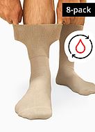 Comfort socks (unisex), cotton, non-restrictive cuffs, 8-pack